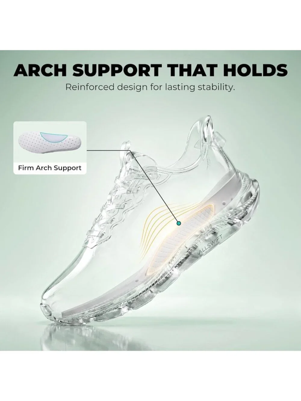 Women's Grey Slip On Stability Support Shoes Coushioning Non Slip Sneakers